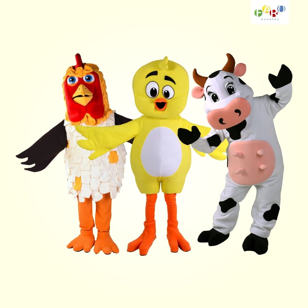 Fazenda - Galo - Pintinho - Vaca - Personagens Temáticos - Faro Eventos