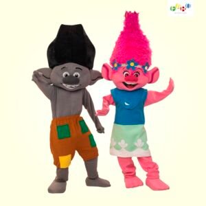 Tronco e Poppy - Trolls - Personagens Temáticos - Faro Eventos