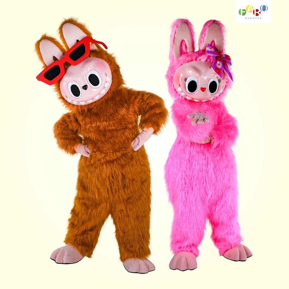 Labubu Marrom - Labubu Rosa - Personagens Temáticos - Faro Eventos