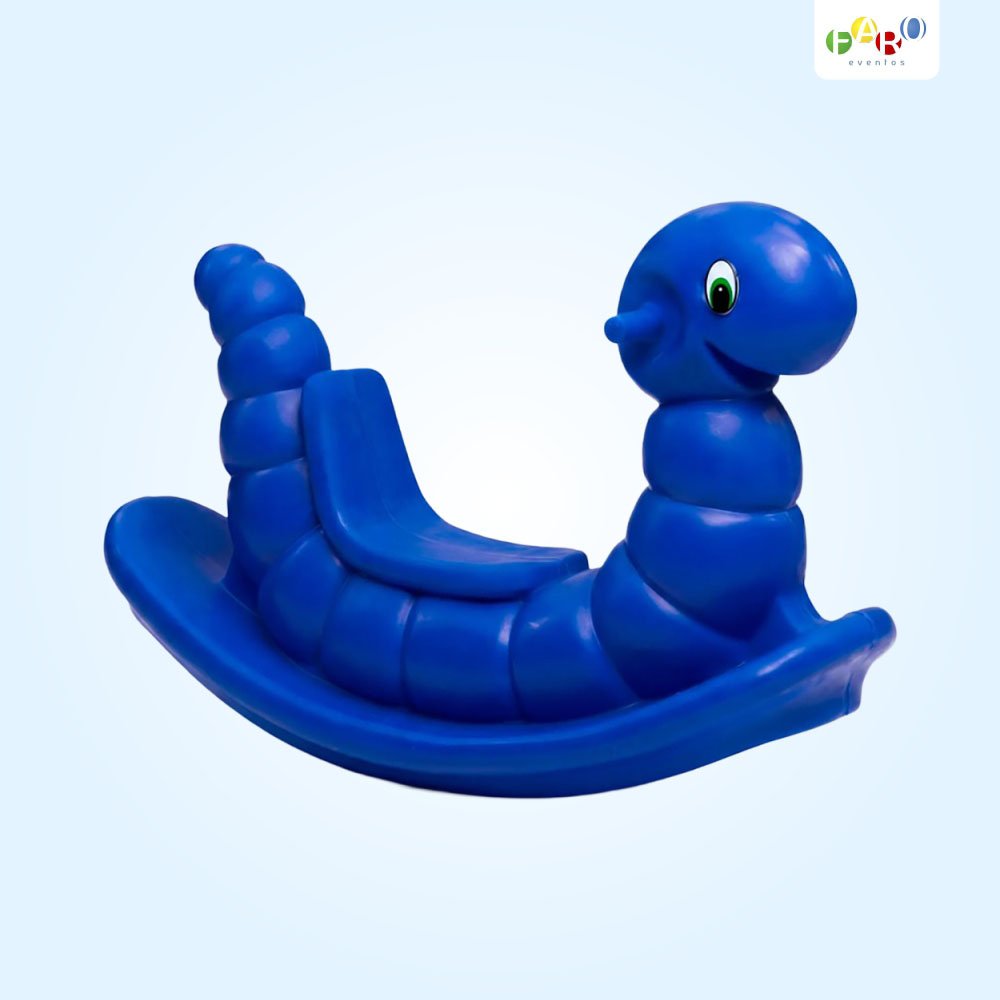 Gangorra Infantil Minhoca Nhoca Azul - Aluguel de Brinquedos - Faro Eventos - Joaçaba