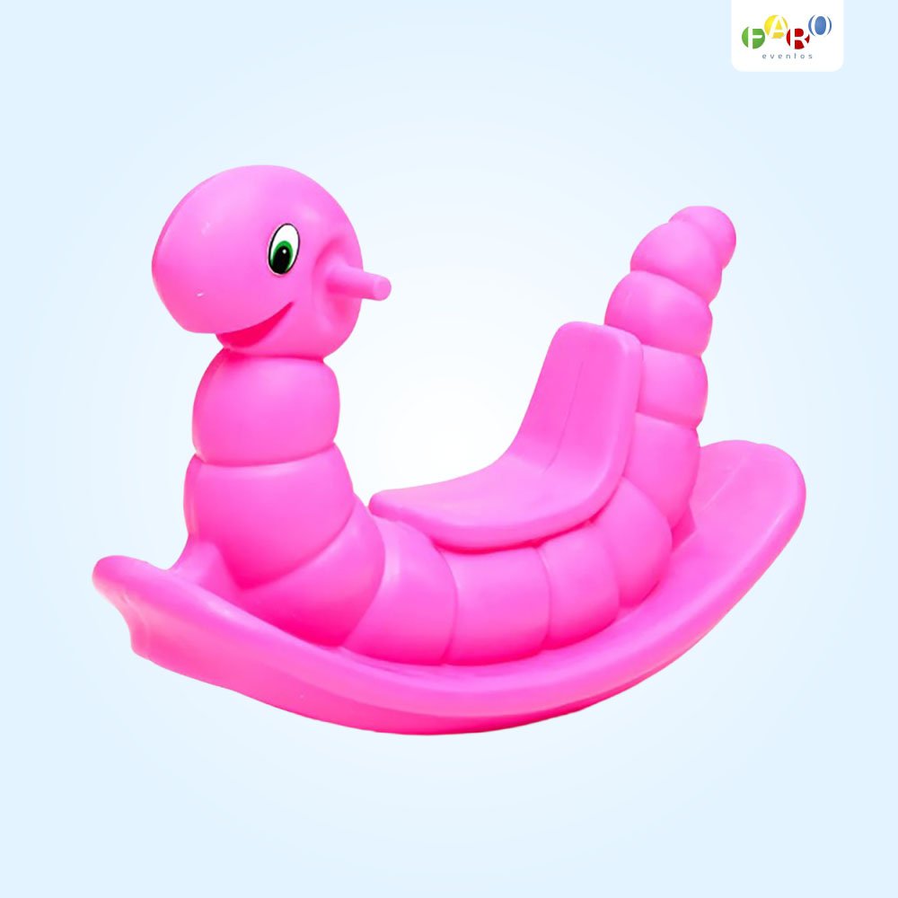 Gangorra Infantil Minhoca Nhoca Rosa - Aluguel de Brinquedos - Faro Eventos - Joaçaba