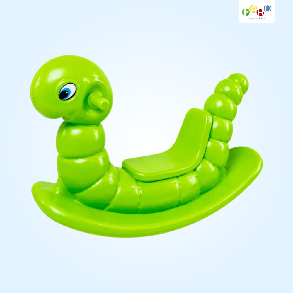 Gangorra Infantil Minhoca Nhoca Verde - Aluguel de Brinquedos - Faro Eventos - Joaçaba